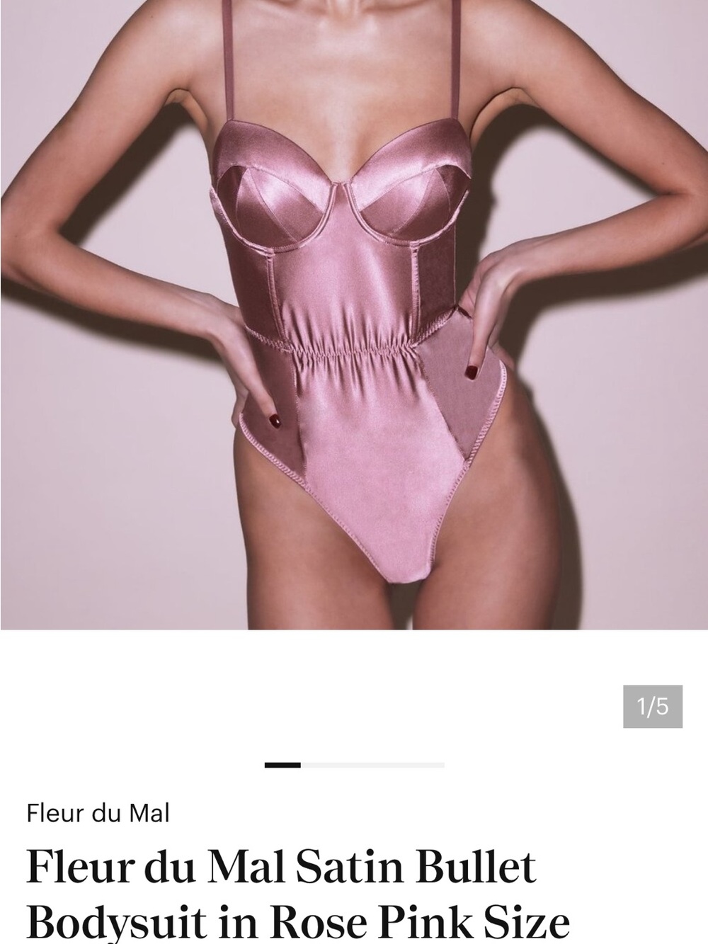 Essentials Dusty Rose Satin Underwire Bodysuit